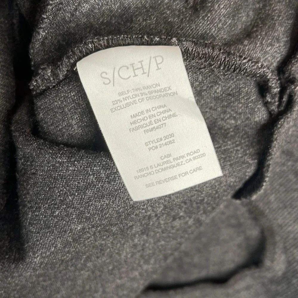 CABI Grey Crew Blazer Contrast Pipe Collar Pont Twill Single Breasted Preppy S - Picture 10 of 13